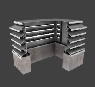 MCZE439 – 39° Z-Blade Miter Corner Penthouse Stationary Louver