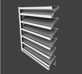 DE439 – 4″ Deep, 39° Blade Extruded Drainable Louver